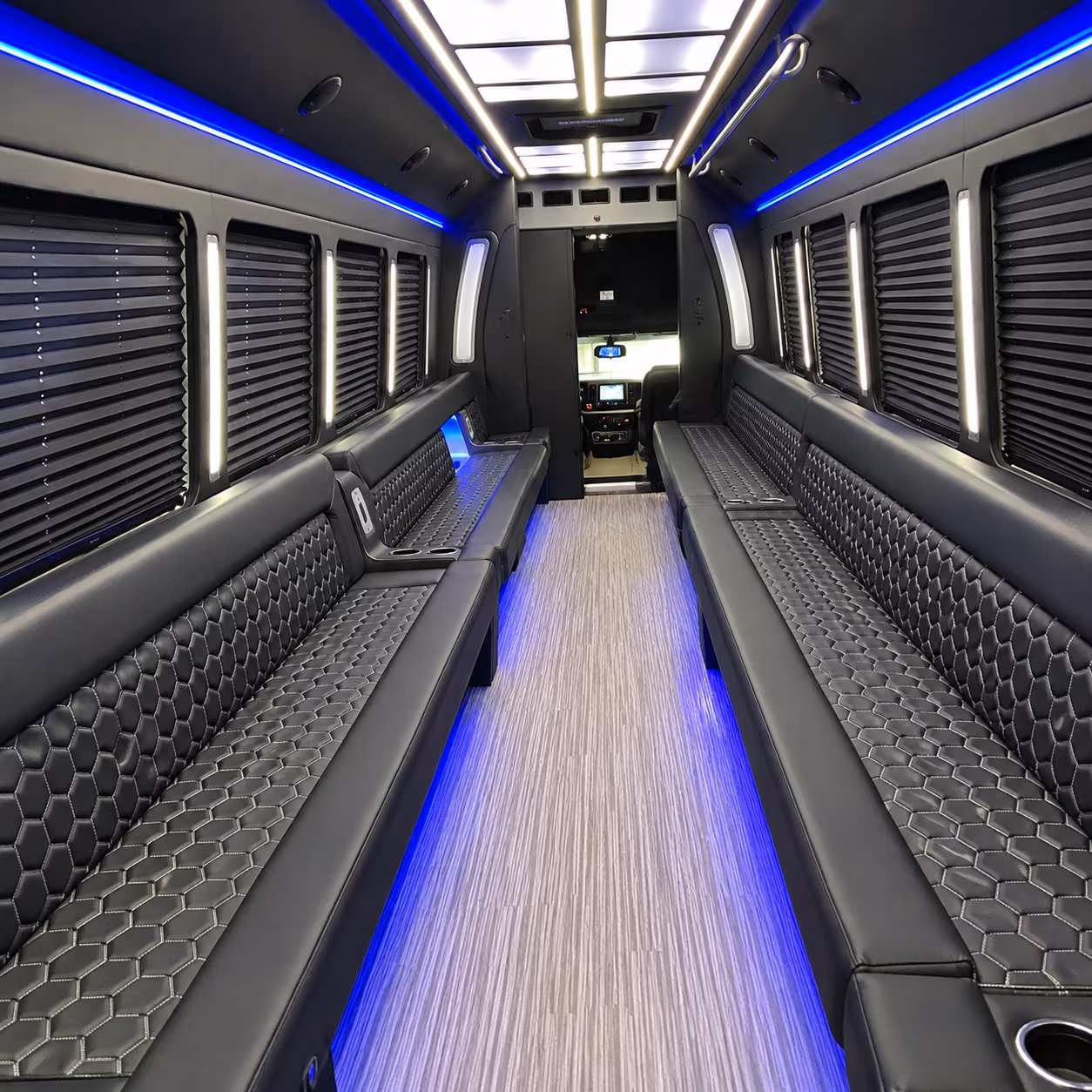 bloomington party bus rental interior